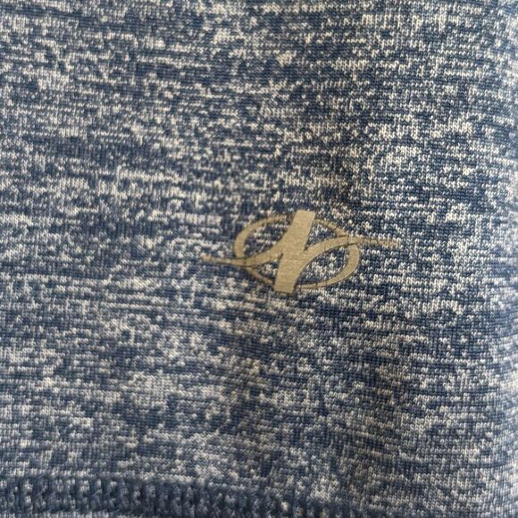 NordicTrack Mens Quarter Zip Long Sleeve Athletic Pullover Blue and Gray Medium - Picture 7 of 8